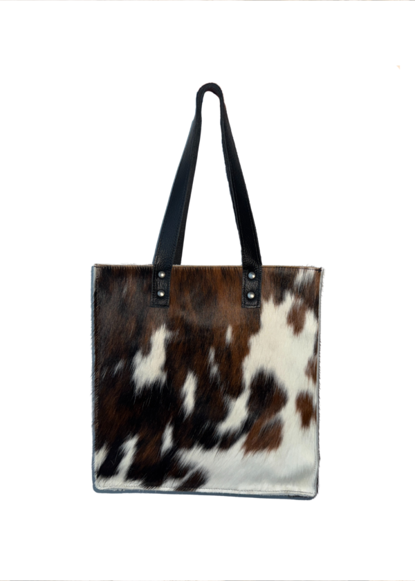 Naturaalsest nahast shopper - tricolor